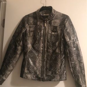 Faux Snakeskin Motorcycle Jacket